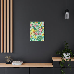 Folk Floral Pattern, Caribbean Inspired 01 - 18 in x 24 in Matte Canvas, Stretched, 1.25 in