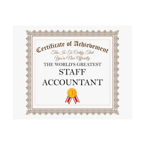 World's Greatest Staff Accountant - 14 in x 11 in Matte Poster