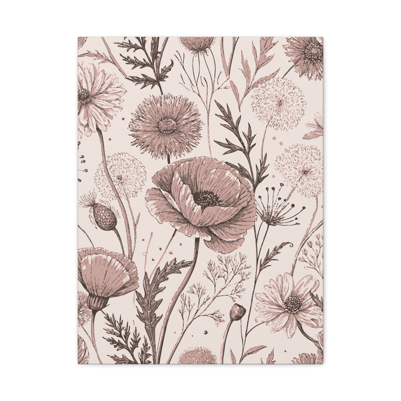 Wildflowers Pattern 123 - 18 in x 24 in Matte Canvas, Stretched, 1.25 in