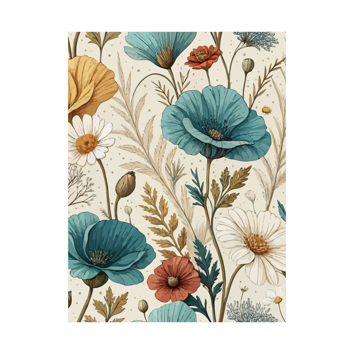 Wildflowers Pattern 074 - 18 in x 24 in Matte Poster