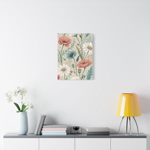 Wildflowers Pattern 105 - 18 in x 24 in Matte Canvas, Stretched, 1.25 in