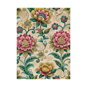 Folk Floral Pattern, Bhutanese Inspired 01 - 18 in x 24 in Matte Poster