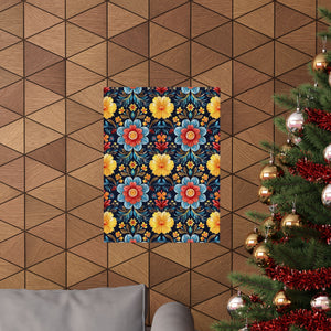 Mexican Floral Fiesta Pattern 046 - 18 in x 24 in Matte Poster