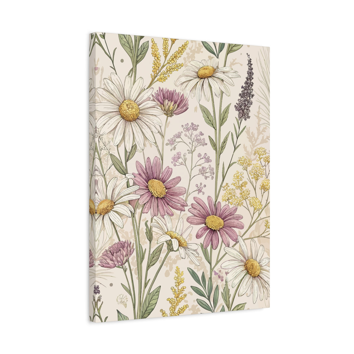 Wildflowers Pattern 045 - 18 in x 24 in Matte Canvas, Stretched, 1.25 in