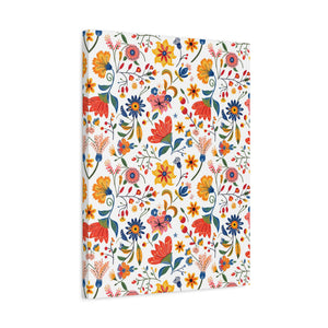 Mexican Floral Fiesta Pattern 019 - 18 in x 24 in Matte Canvas, Stretched, 1.25 in
