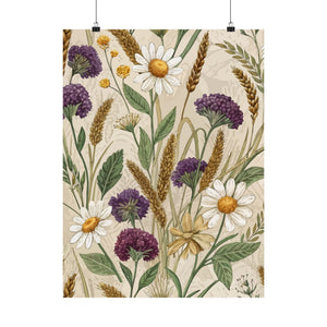 Wildflowers Pattern 082 - 18 in x 24 in Matte Poster
