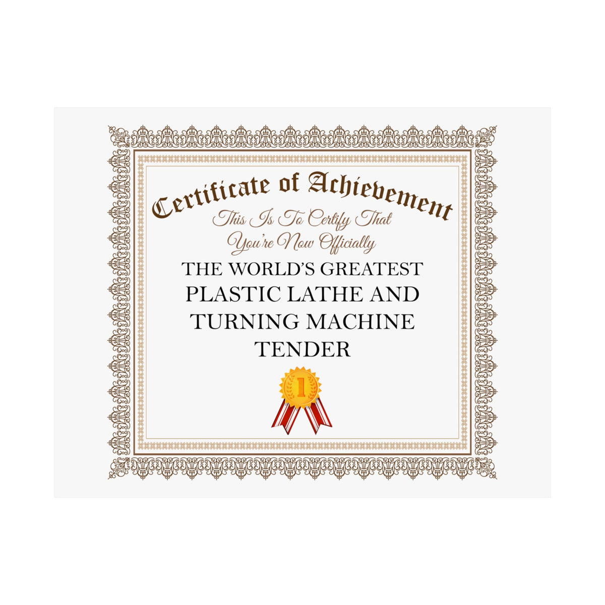 World's Greatest Plastic Lathe and Turning Machine Tender - 14 in x 11 in Matte Poster