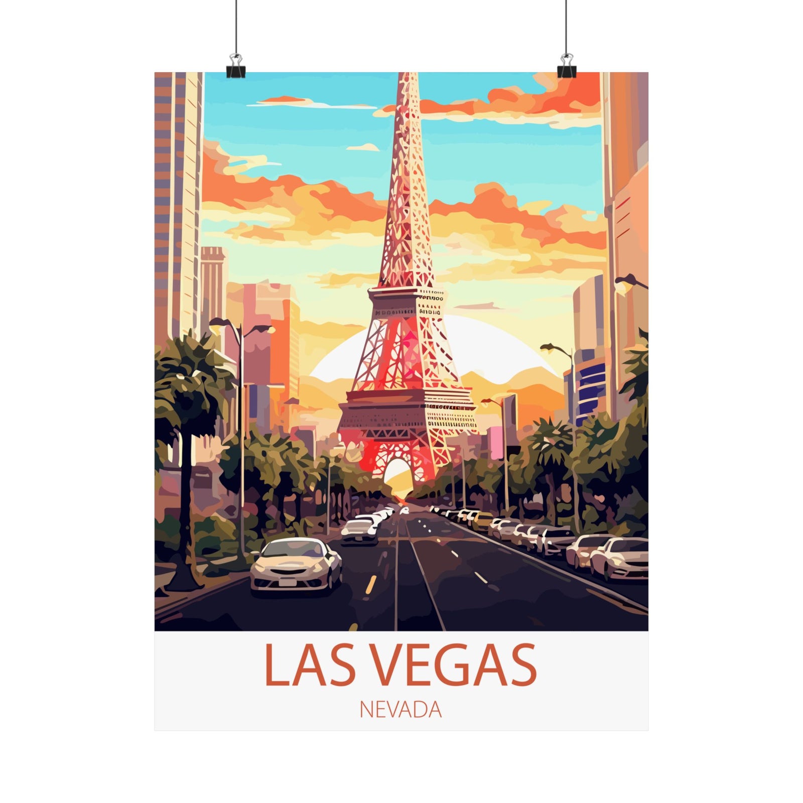 Famous Travel Destinations - Las Vegas, Nevada - 18 in x 24 in Matte Poster