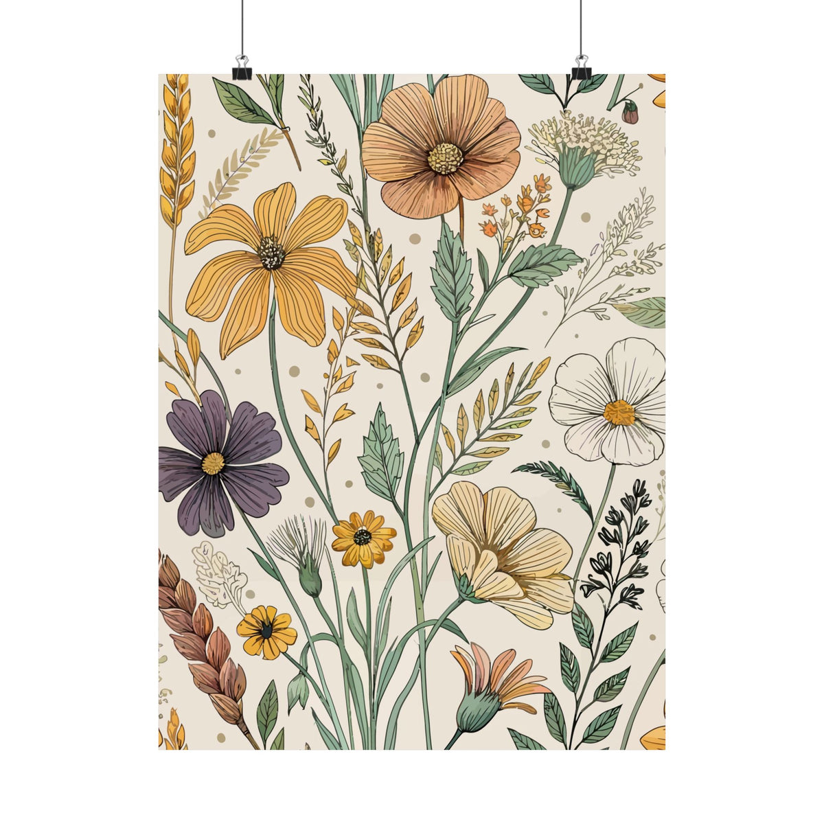 Wildflowers Pattern 002 - 18 in x 24 in Matte Poster