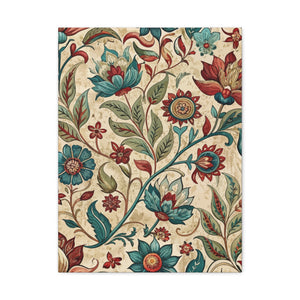 Folk Floral Pattern, Indian Inspired 03 - 18 in x 24 in Matte Canvas, Stretched, 1.25 in