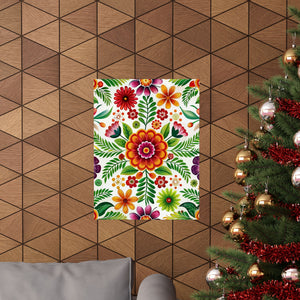 Folk Floral Pattern, Mexican Inspired 02 - 18 in x 24 in Matte Poster