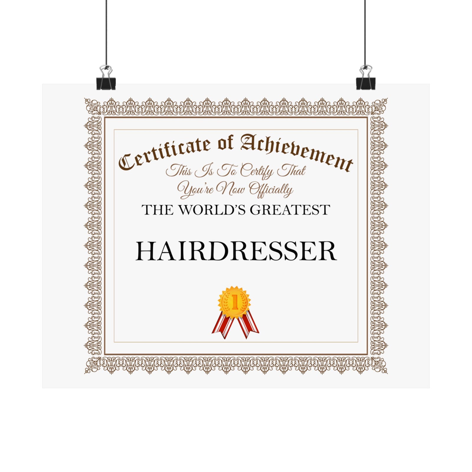 World's Greatest Hairdresser - 14 in x 11 in Matte Poster