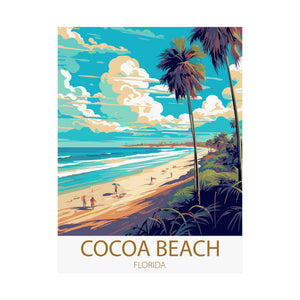 Famous Travel Destinations - Cocoa Beach, Florida - 18 in x 24 in Matte Poster