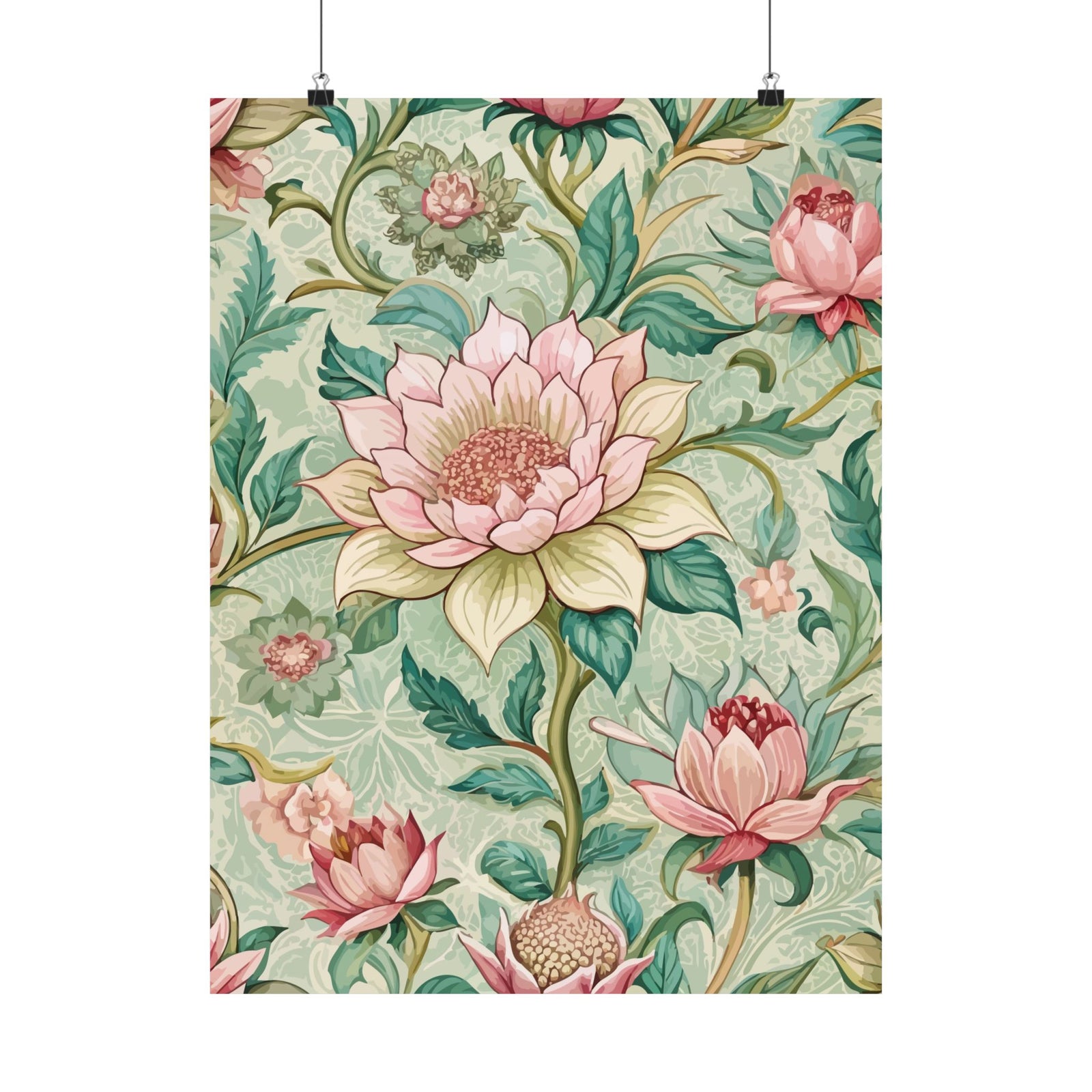 Folk Floral Pattern, Burmese Inspired 02 - 18 in x 24 in Matte Poster