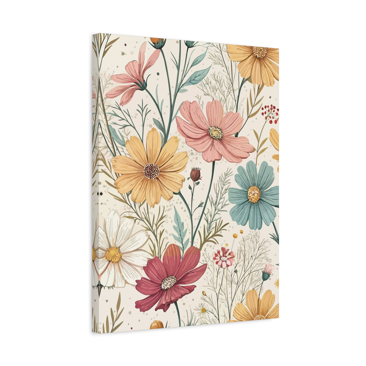 Wildflowers Pattern 107 - 18 in x 24 in Matte Canvas, Stretched, 1.25 in