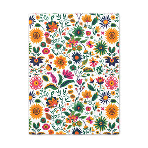 Mexican Floral Fiesta Pattern 015 - 18 in x 24 in Matte Canvas, Stretched, 1.25 in
