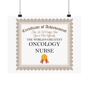 World's Greatest Oncology Nurse - 14 in x 11 in Matte Poster