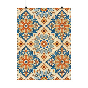 Folk Floral Pattern, Moroccan Inspired 08 - 18 in x 24 in Matte Poster