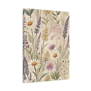 Wildflowers Pattern 148 - 18 in x 24 in Matte Canvas, Stretched, 1.25 in