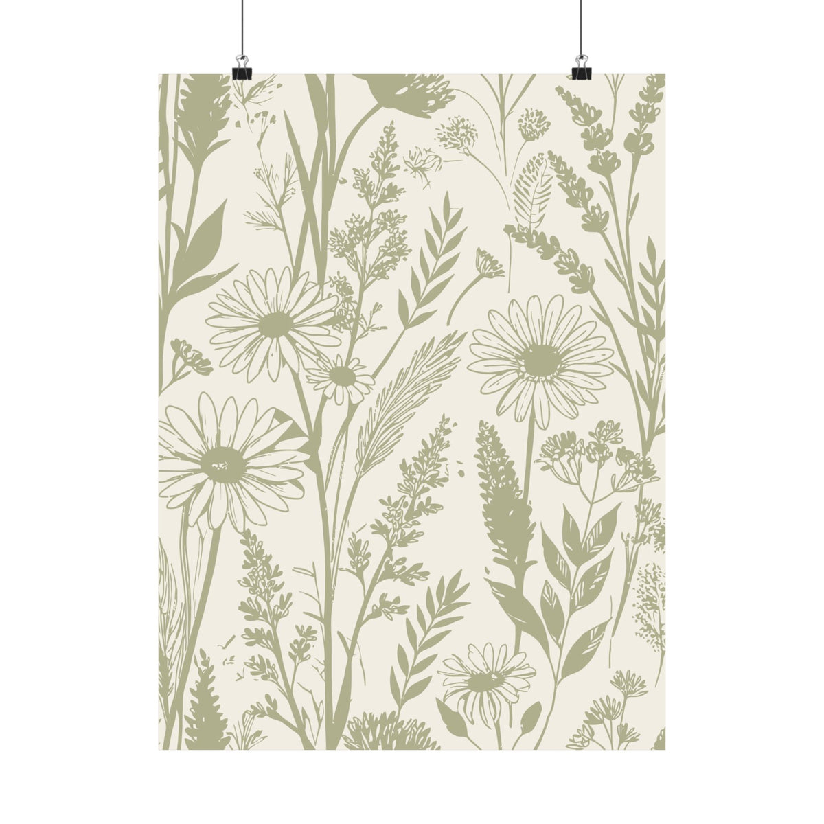 Wildflowers Pattern 055 - 18 in x 24 in Matte Poster