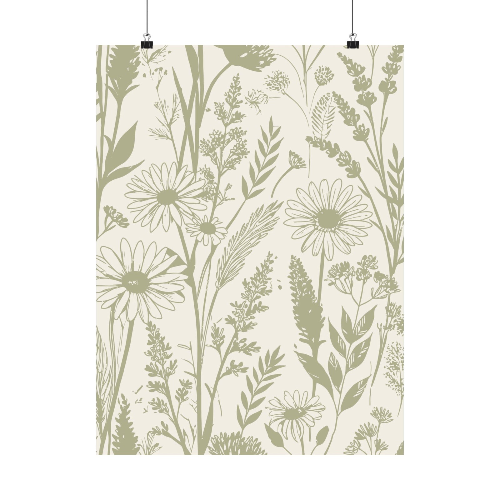 Wildflowers Pattern 055 - 18 in x 24 in Matte Poster