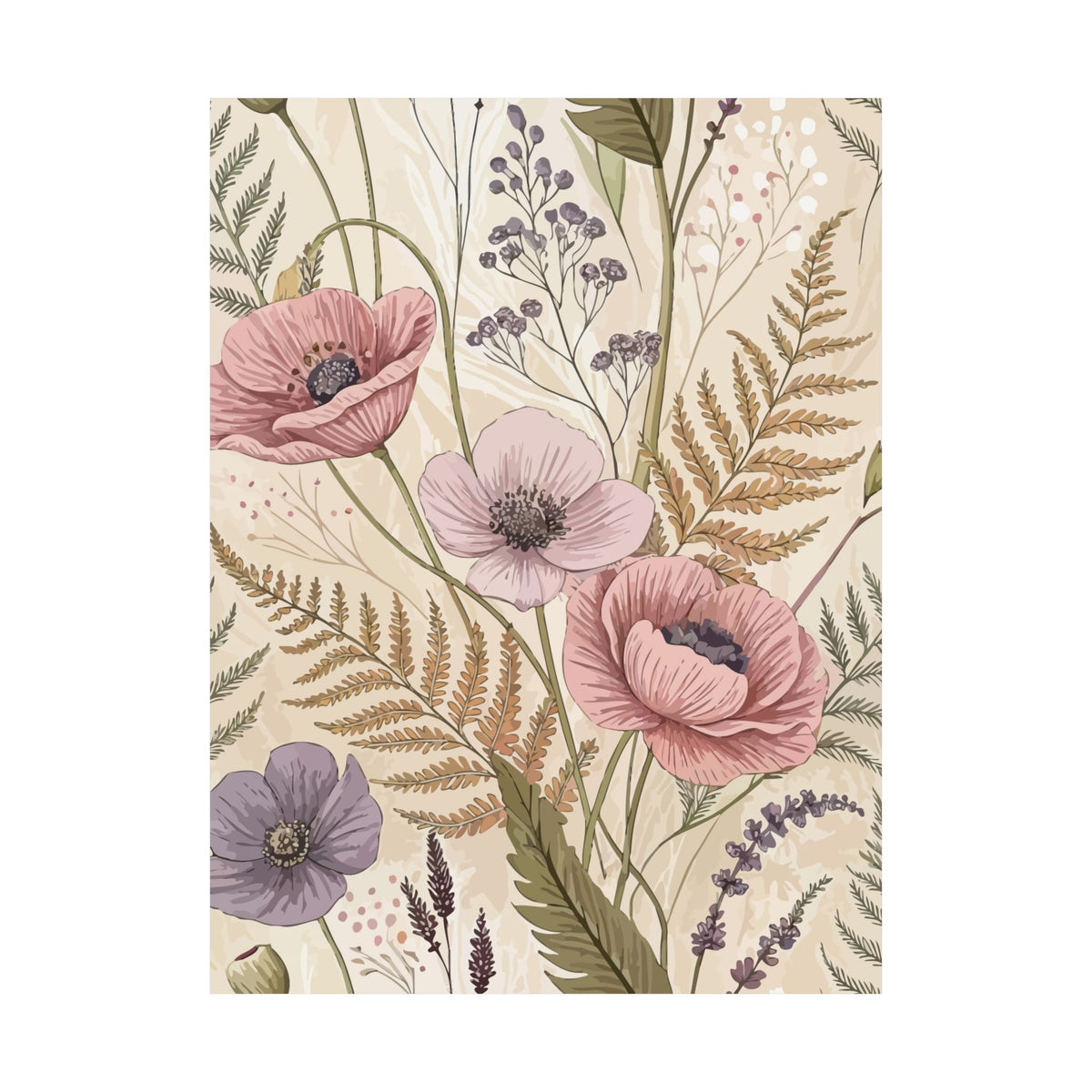 Wildflowers Pattern 155 - 18 in x 24 in Matte Poster