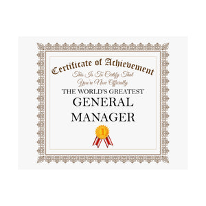 World's Greatest General Manager - 14 in x 11 in Matte Poster