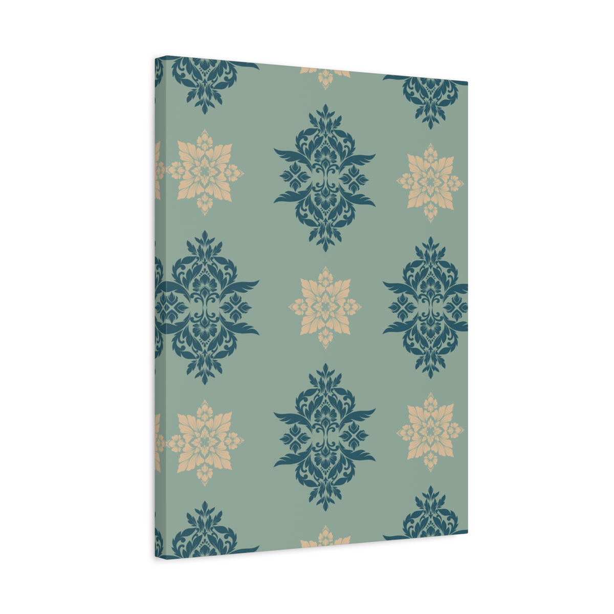 Damask Pattern 023 - 18 in x 24 in Matte Canvas, Stretched, 1.25 in