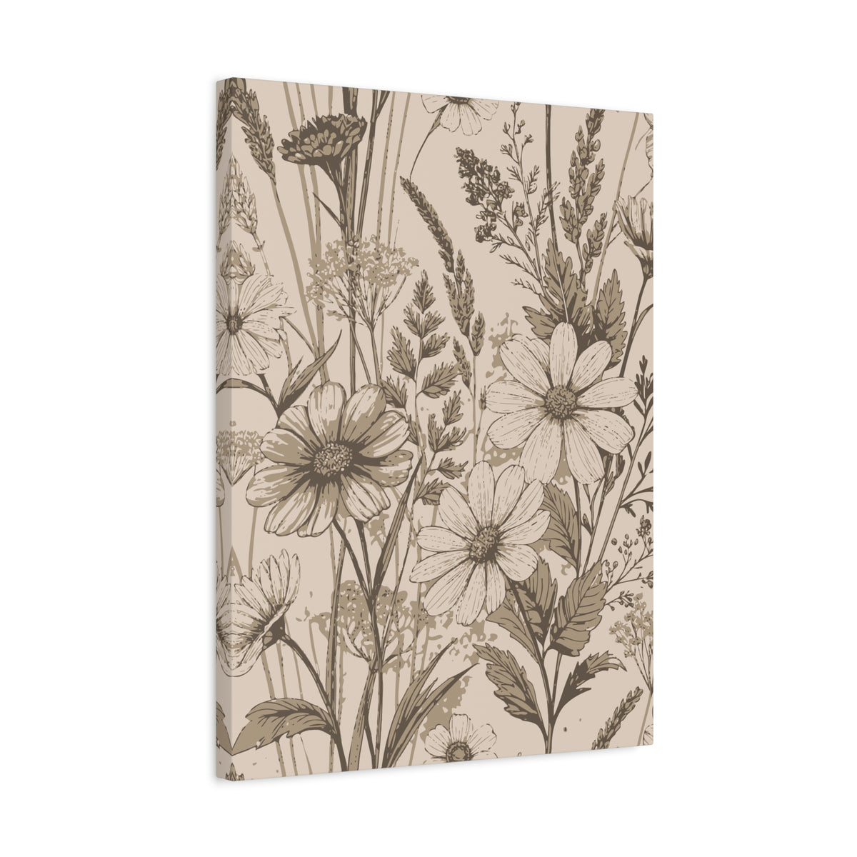 Wildflowers Pattern 103 - 18 in x 24 in Matte Canvas, Stretched, 1.25 in