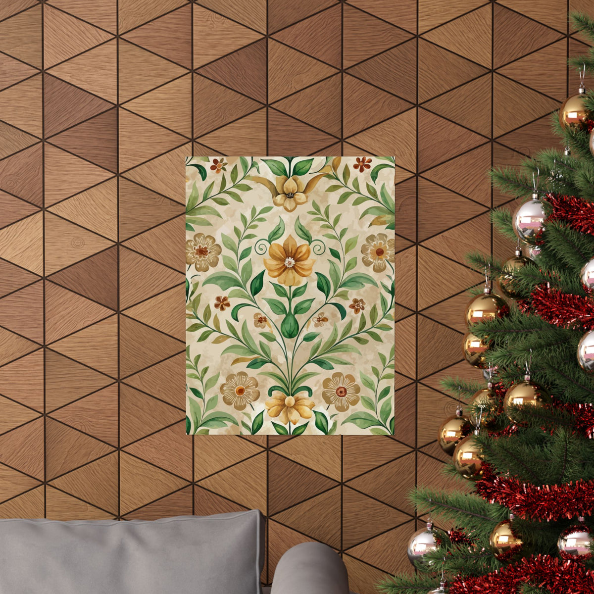 Folk Floral Pattern, Armenian Inspired 01 - 18 in x 24 in Matte Poster