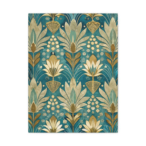 Folk Floral Pattern, Egyptian Inspired 02 - 18 in x 24 in Matte Canvas, Stretched, 1.25 in