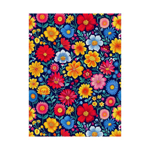 Mexican Floral Fiesta Pattern 048 - 18 in x 24 in Matte Poster