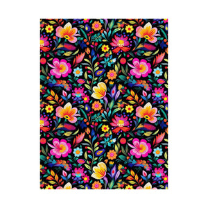 Mexican Floral Fiesta Pattern 031 - 18 in x 24 in Matte Poster