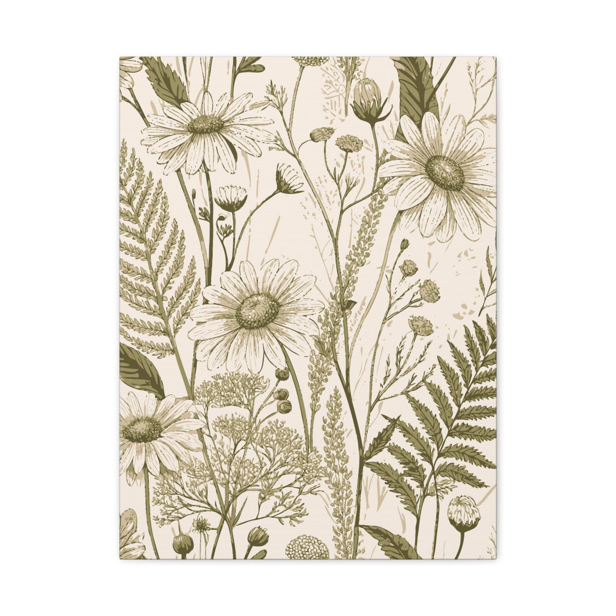 Wildflowers Pattern 086 - 18 in x 24 in Matte Canvas, Stretched, 1.25 in