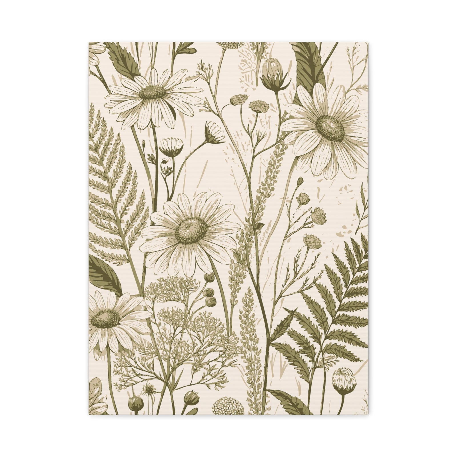 Wildflowers Pattern 086 - 18 in x 24 in Matte Canvas, Stretched, 1.25 in