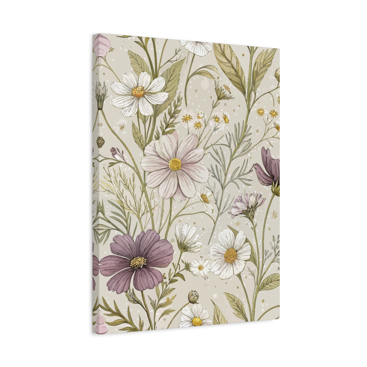 Wildflowers Pattern 102 - 18 in x 24 in Matte Canvas, Stretched, 1.25 in