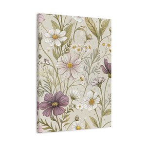 Wildflowers Pattern 102 - 18 in x 24 in Matte Canvas, Stretched, 1.25 in