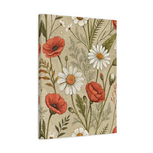 Wildflowers Pattern 135 - 18 in x 24 in Matte Canvas, Stretched, 1.25 in