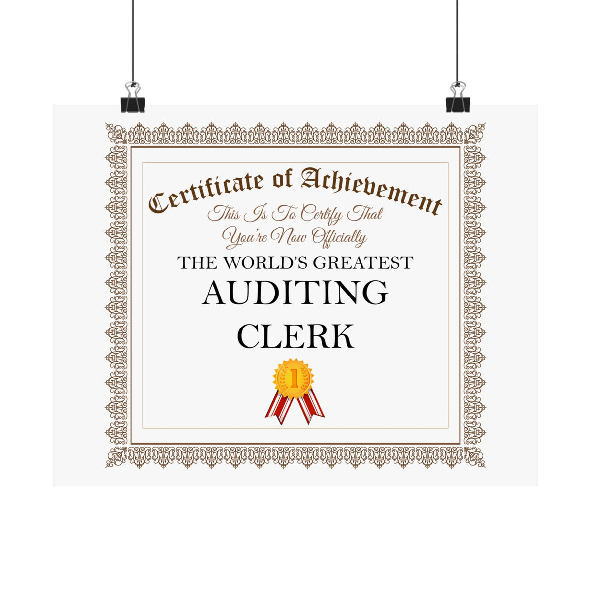 World's Greatest Auditing Clerk - 14 in x 11 in Matte Poster