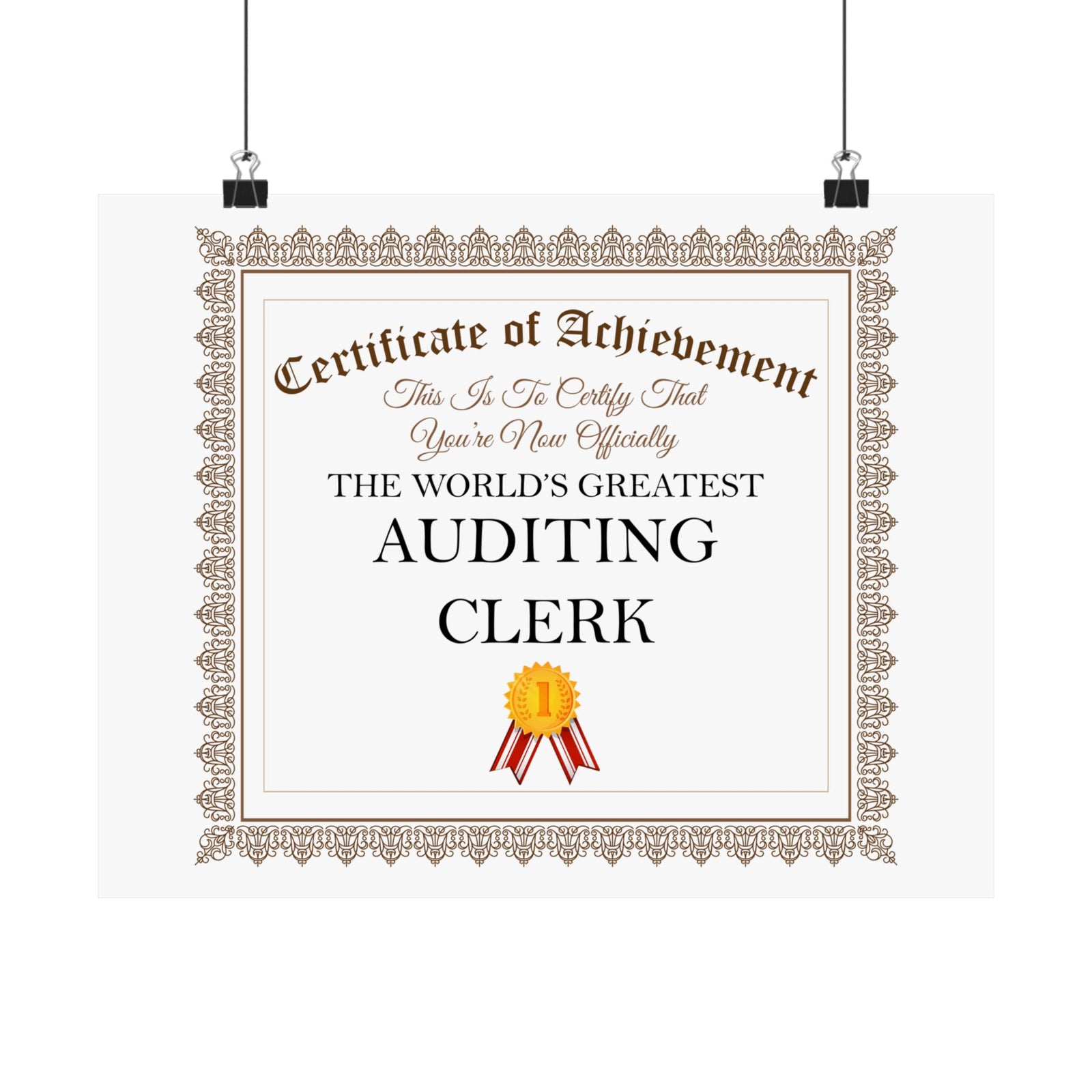 World's Greatest Auditing Clerk - 14 in x 11 in Matte Poster