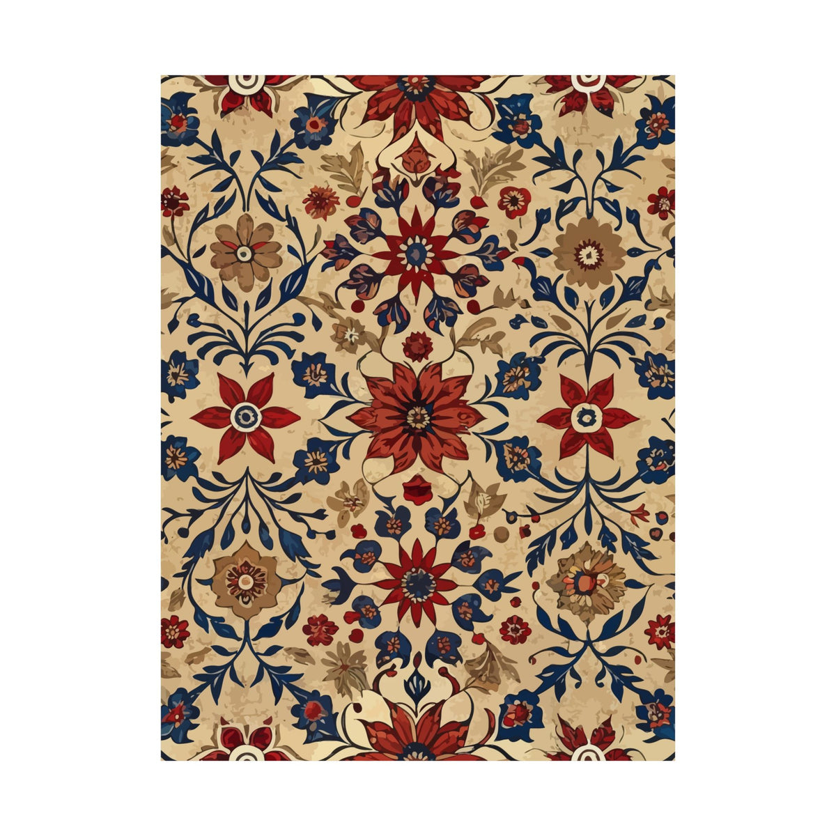 Folk Floral Pattern, Moroccan Inspired 10 - 18 in x 24 in Matte Poster