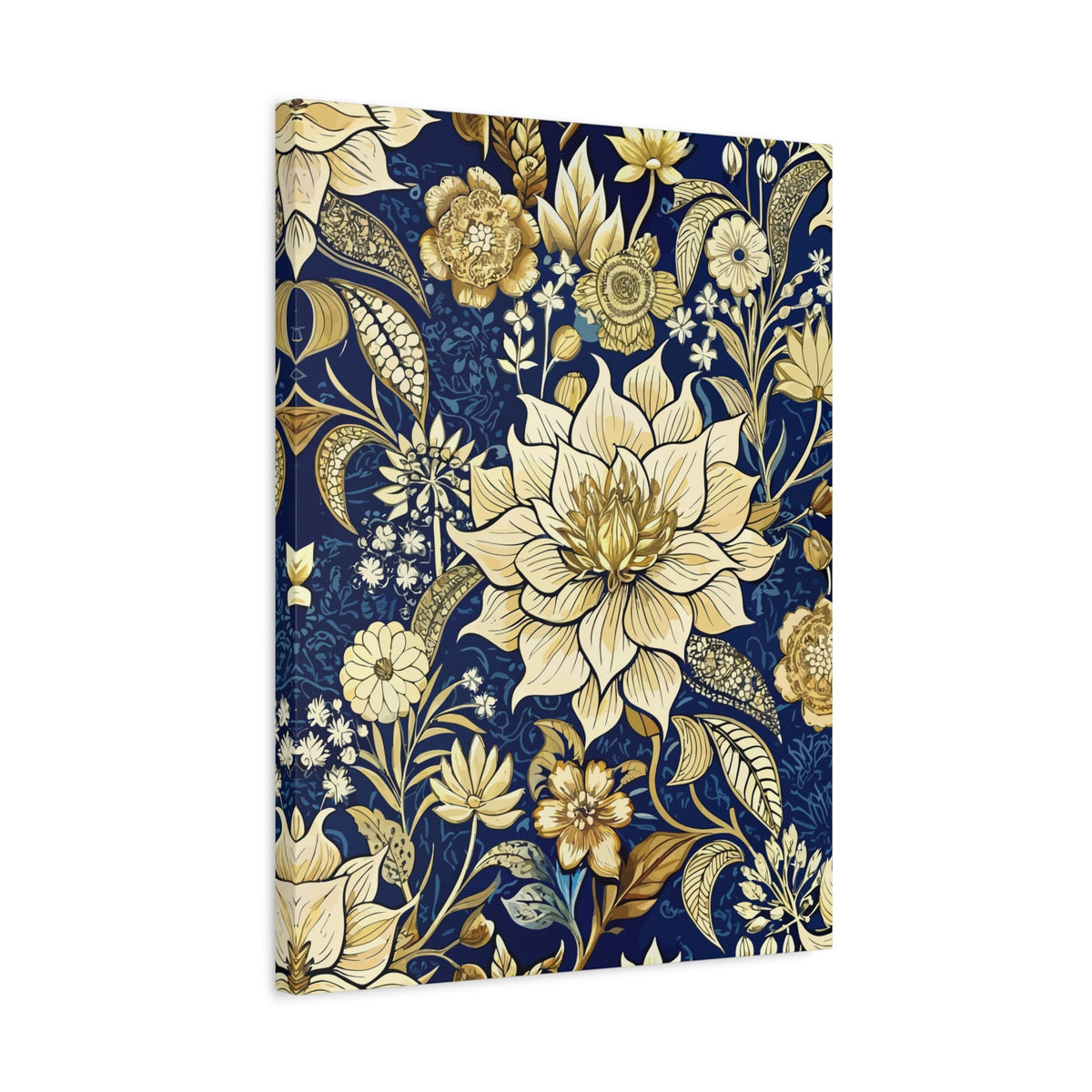 Folk Floral Pattern, Indonesian Inspired 01 - 18 in x 24 in Matte Canvas, Stretched, 1.25 in