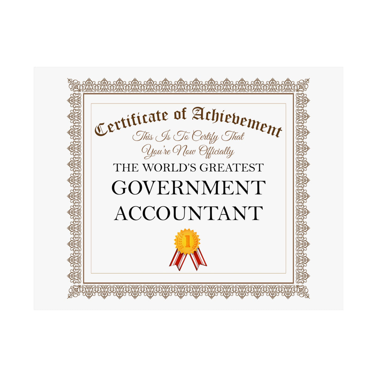 World's Greatest Government Accountant - 14 in x 11 in Matte Poster