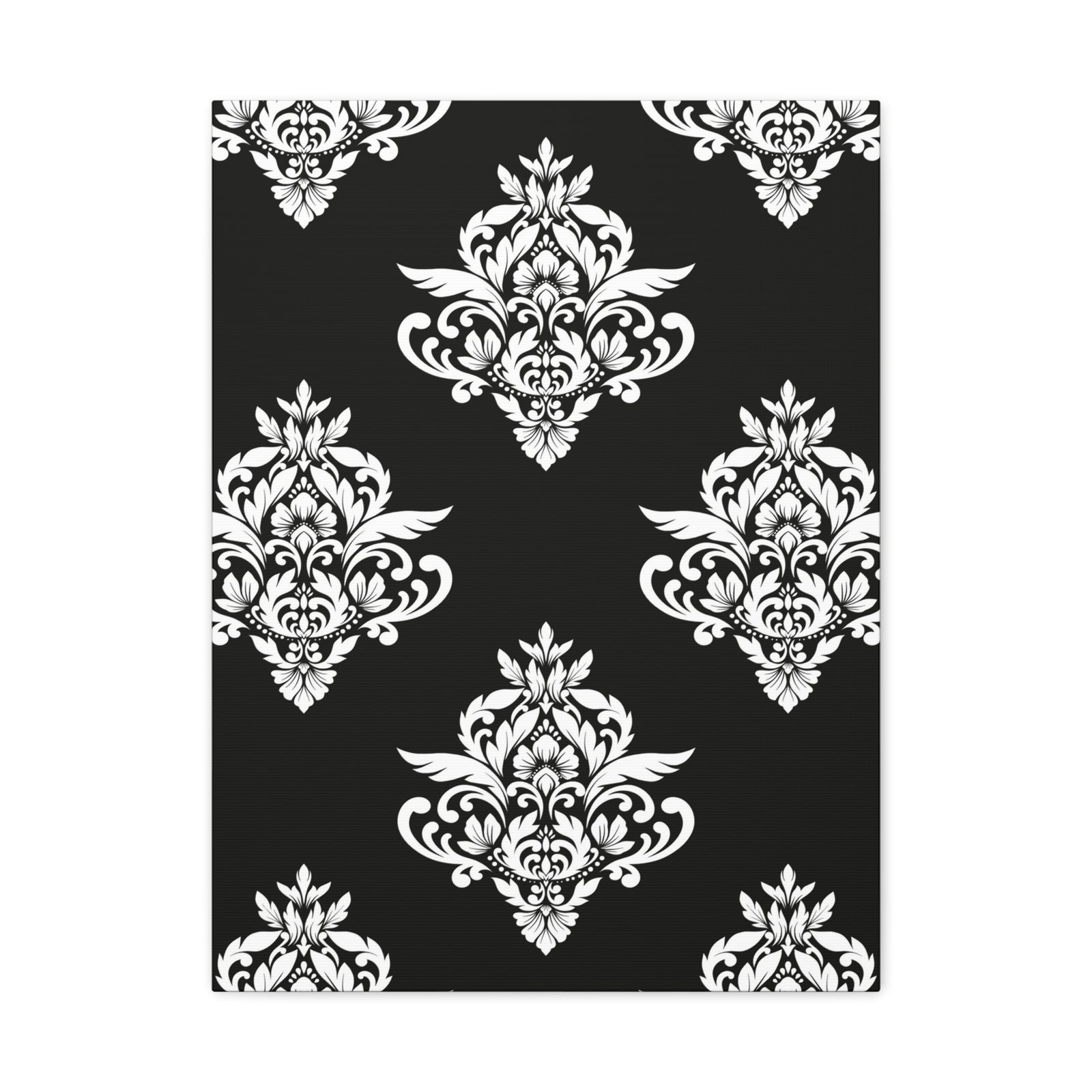 Damask Pattern 025 - 18 in x 24 in Matte Canvas, Stretched, 1.25 in