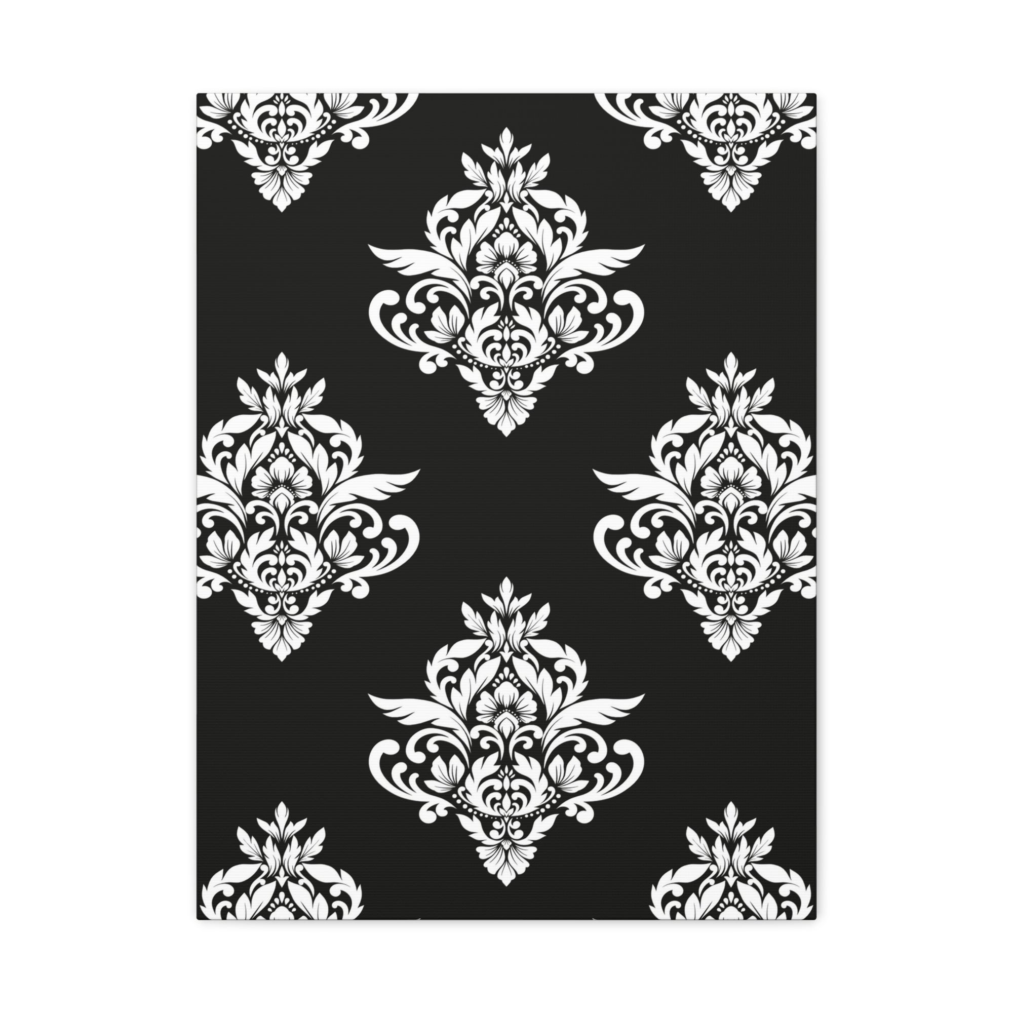 Damask Pattern 025 - 18 in x 24 in Matte Canvas, Stretched, 1.25 in