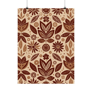 Folk Floral Pattern, Aztec Inspired 02 - 18 in x 24 in Matte Poster