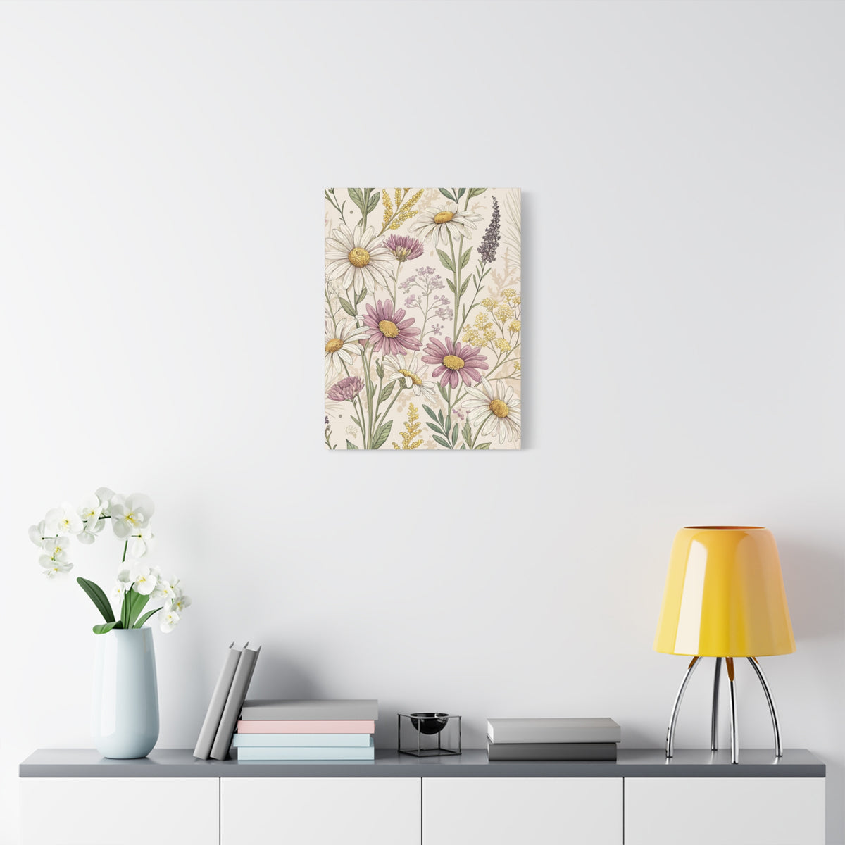 Wildflowers Pattern 045 - 18 in x 24 in Matte Canvas, Stretched, 1.25 in