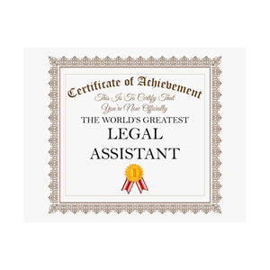 World's Greatest Legal Assistant - 14 in x 11 in Matte Poster