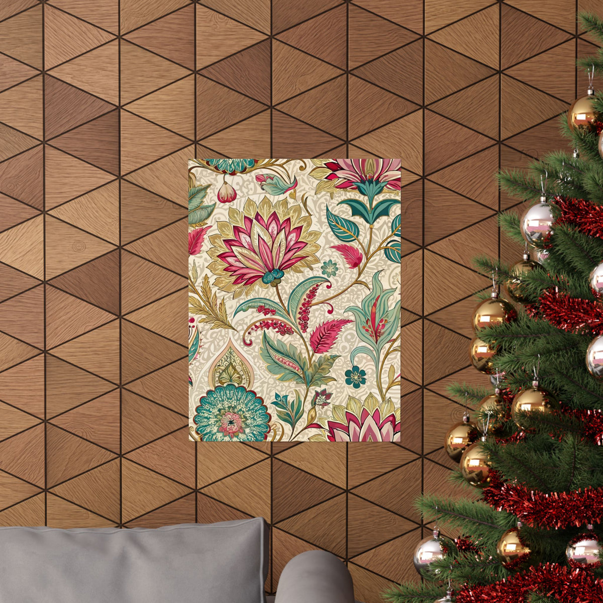 Folk Floral Pattern, Indian Inspired 04 - 18 in x 24 in Matte Poster
