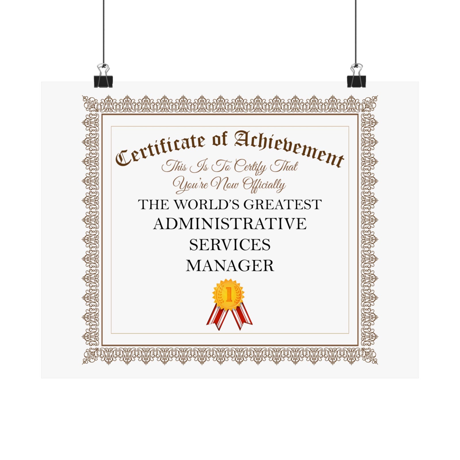 World's Greatest Administrative Services Manager - 14 in x 11 in Matte Poster